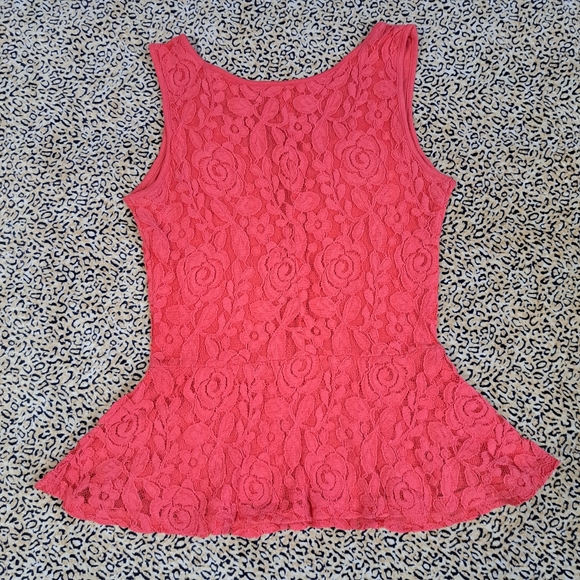 🌈ANN TAYLOR LOFT LACE PEPLUM TANK TOP-XS - Picture 3 of 6